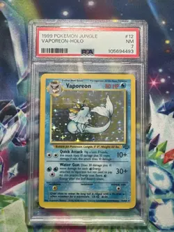 1999 Pokemon Jungle Vaporeon HOLO # 12 PSA 7 NEW CERTIFICATION - Image 1
