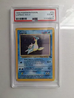 1999 POKEMON FOSSIL #10 LAPRAS-HOLO PSA 6 - Image 1