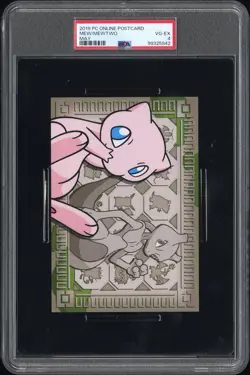 2019 POKEMON CENTER ONLINE MONTHLY POSTCARD MAY 2019 MEW/MEWTWO PSA 4 - Image 1