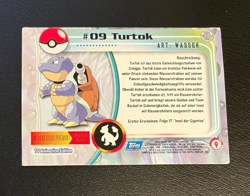 1999 Topps Pokemon Blue Logo TV Animation Edition Turtok #09 - Image 2