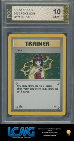 PGC 10 1st Edition Erika Gym Heroes 16/132 Holo Graded Pokemon CSS SEE PHOTOS - Image 1