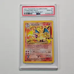 2021 Pokemon Charizard Holo 4/102 Celebrations Classic Collection PSA 10 - Image 1