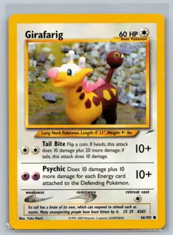 Girafarig 66/105 Common Neo Destiny Pokemon Unlimited Lightly Played - Image 1