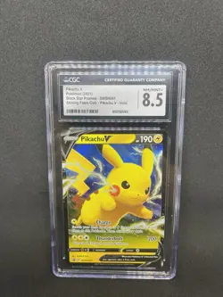 Pokemon 2021 Pikachu V- Black Star Promos SWSH061, CGC 8.5 - Image 1