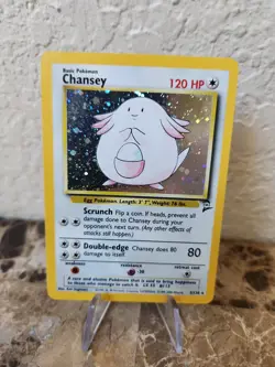 Pokemon TCG Chansey Base Set 2 3/130 Holo Unlimited Holo Rare Pokemon - Image 1