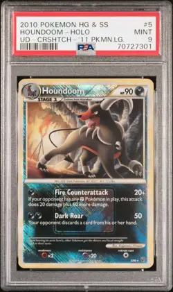 PSA 9 Pokemon Houndoom #5 Crosshatch Holo League Promo Undaunted 2010 Mint - Image 1