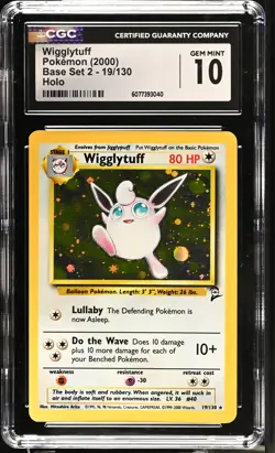 Wigglytuff 19/130 Holo Base Set 2 Pokemon CGC 10 Gem Mint - Image 1