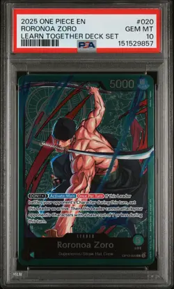 Roronoa Zoro 020 One Piece Learn Together Deck Set One Piece PSA 10 - Image 1