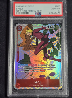 2023 One Piece Sanji OP01-013 Gift Collection PSA 10 GEM MINT Promo Alt Art - Image 1