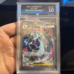 Pokemon TCG Mega Charizard x EX 023 UPC Black Star Promo Card GG 10 Get Graded - Image 1