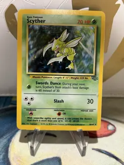 Scyther 10/64 Pokemon Jungle Unlimited Holo Rare Card WOTC LP - Image 1