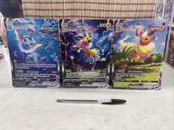 Pokemon TCG Vaporeon Flareon Jolteon VMAX SWSH 182 184 180 Jumbo Cards - Image 1