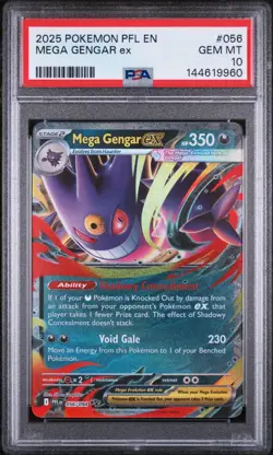 PSA 10 Mega Gengar ex 056 Phantasmal Flames English Pokemon Card PFL EN - Image 1