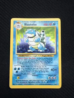 Blastoise Holo Rare 2/102 Base Set Vintage WOTC Pokemon Card - Image 1