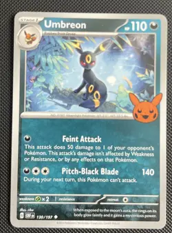 Pokemon TCG Trick or Trade 2024 Umbreon 130/197 Non-Holo Card Halloween - Image 1