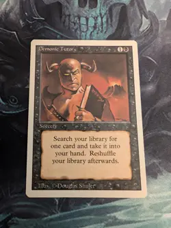 MTG Magic the Gathering Demonic Tutor Revised Edition Regular Rare, LP Condition - Image 1
