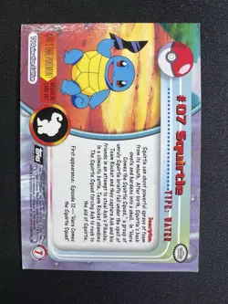 Squirtle #07 Black Logo Topps TV Animation Edition Holo Pokemon Card - Image 2