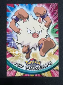Primeape #57 1999 Topps Series 1 Pokemon Black Logo TV Animation Edition - Image 1