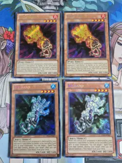 2x Fire Hand & Ice Hand x2 DRLG-EN046 DRLG-EN047 Secret Rare 3x 1st Ed NM Yugioh - Image 1