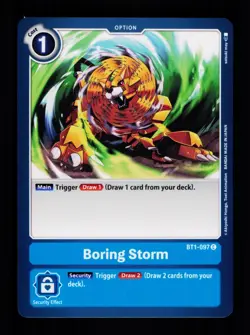 Boring Storm BT1-097 Blue Digimon Card CCG Trading Card - Image 1