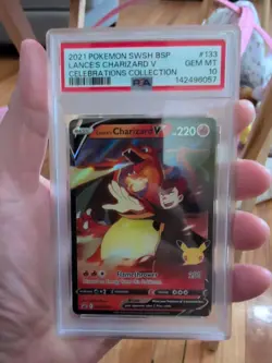 2021 Pokemon Swsh Black Star Promo #133 Lance'S Charizard V PSA 10 - Image 1