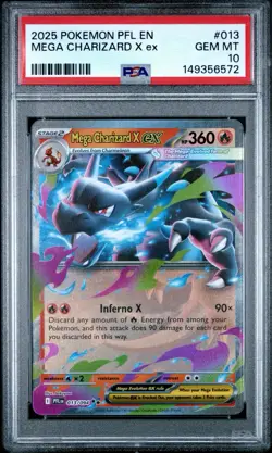 Pokemon TCG Mega Charizard X ex 013/094 Phantasmal Flames Holo PSA 10 English - Image 1