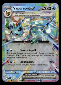 Vaporeon ex 023/131 SV: Prismatic Evolutions Double Rare Pokemon TCG - Image 1