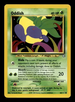 Oddish 68/111 Neo Genesis Unlimited Common Pokemon TCG - Image 1