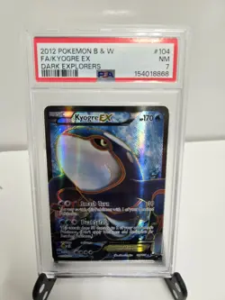 PSA 7 Pokemon Kyogre EX Dark Explorers Full Art #104 CLEAN NEW CERT - Image 1