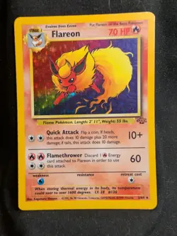 Flareon 3/64 Holo Pokemon Jungle Unlimited MP - Image 1