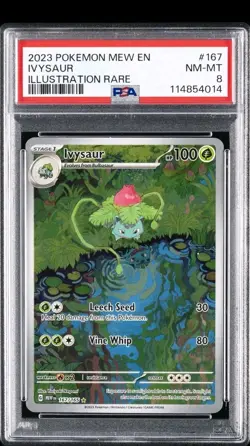Pokemon TCG Ivysaur Scarlet & Violet 151 IR #167/165 PSA 8 NM-MT - Image 1