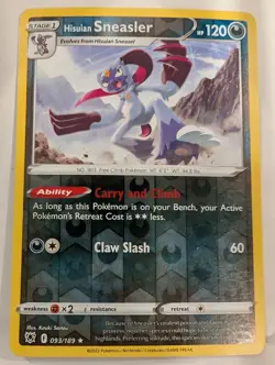 Hisuian Sneasler 093/189 SWSH Astral Radiance Pokemon Reverse Holo Foil Nice! - Image 1