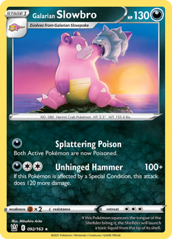 Galarian Slowbro 092/163 R Battle Styles Pokemon NM/M - Image 1