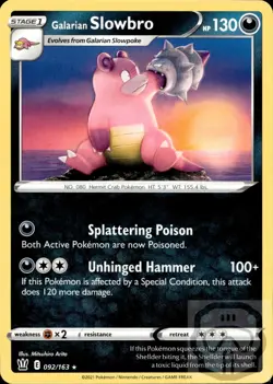 Galarian Slowbro 092/163 R Battle Styles Pokemon NM/M - Image 3
