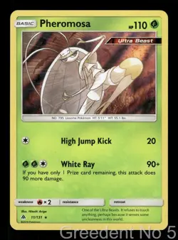 Pheromosa 11/131 Holo Rare Forbidden Light Pokemon Holo Lightly Played - Image 1