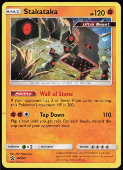 Sun & Moon Promo Stakataka - SM209 Holo Promo Pokemon (Cosmos Holo) LP - Image 1