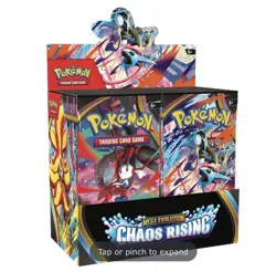 New! Chaos Rising Booster Box ( Ships 5/22) Factory Sealed W/ Acrylic Case - Image 1