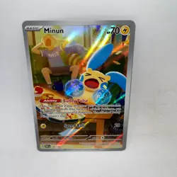 Minun 194/182 Illustration Rare Paradox Rift Pokemon Holo Near Mint - Image 1