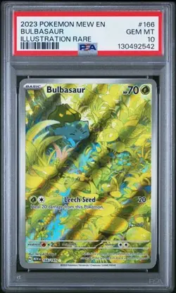 Bulbasaur Holo PSA 10 Scarlet & Violet 151 166/165 POKEMON 151 ILLUSTRATION RARE - Image 1