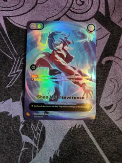 Azuki Trading Card Game Shao's Perseverance Alternate Art Alpha Stamp STT02-017 - Image 1
