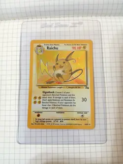 Raichu 14/62 Pokemon TCG Fossil Holo Rare Card - Image 1