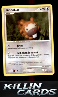 Bidoof 54/100 Pokemon Common Stormfront Card LP - Image 1