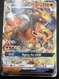 Charizard GX 20/147 Holo English Raw Pokemon Card Burning Shadows NM - Image 1