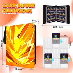 Trading Card Binder for TCG Cards, 9-Pocket Portable Card Collector Holds 900 - Image 3