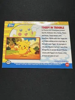 Pokemon Togepi in Trouble #45 1999 Topps Movie Collectible Card - Image 2