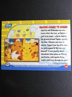 Pokemon Card - Racing Cheek to Cheek 48 - Pikachu's Vacation - Topps - Image 2