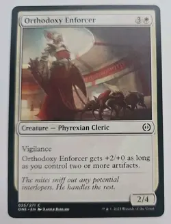 MTG Magic The Gathering Card Orthodoxy Enforcer Creature Phyrexian Cleric White - Image 1