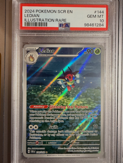 2024 Pokemon Stellar Crown # 144 Ledian Illustration Rare PSA 10 - Image 1