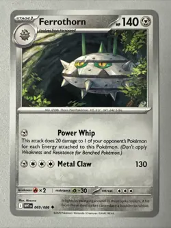 Pokemon TCG * SV White Flare * 069/086 Ferrothorn Uncommon * FRESH PK - Image 1