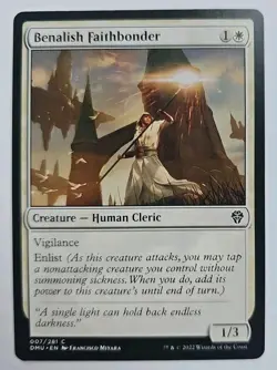 MTG Magic The Gathering Card Benalish Faithbonder Creature Human Cleric White DM - Image 1